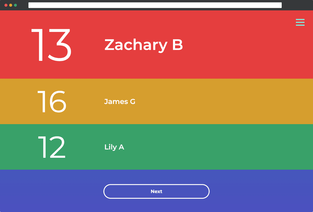 Desktop mockup with queue list