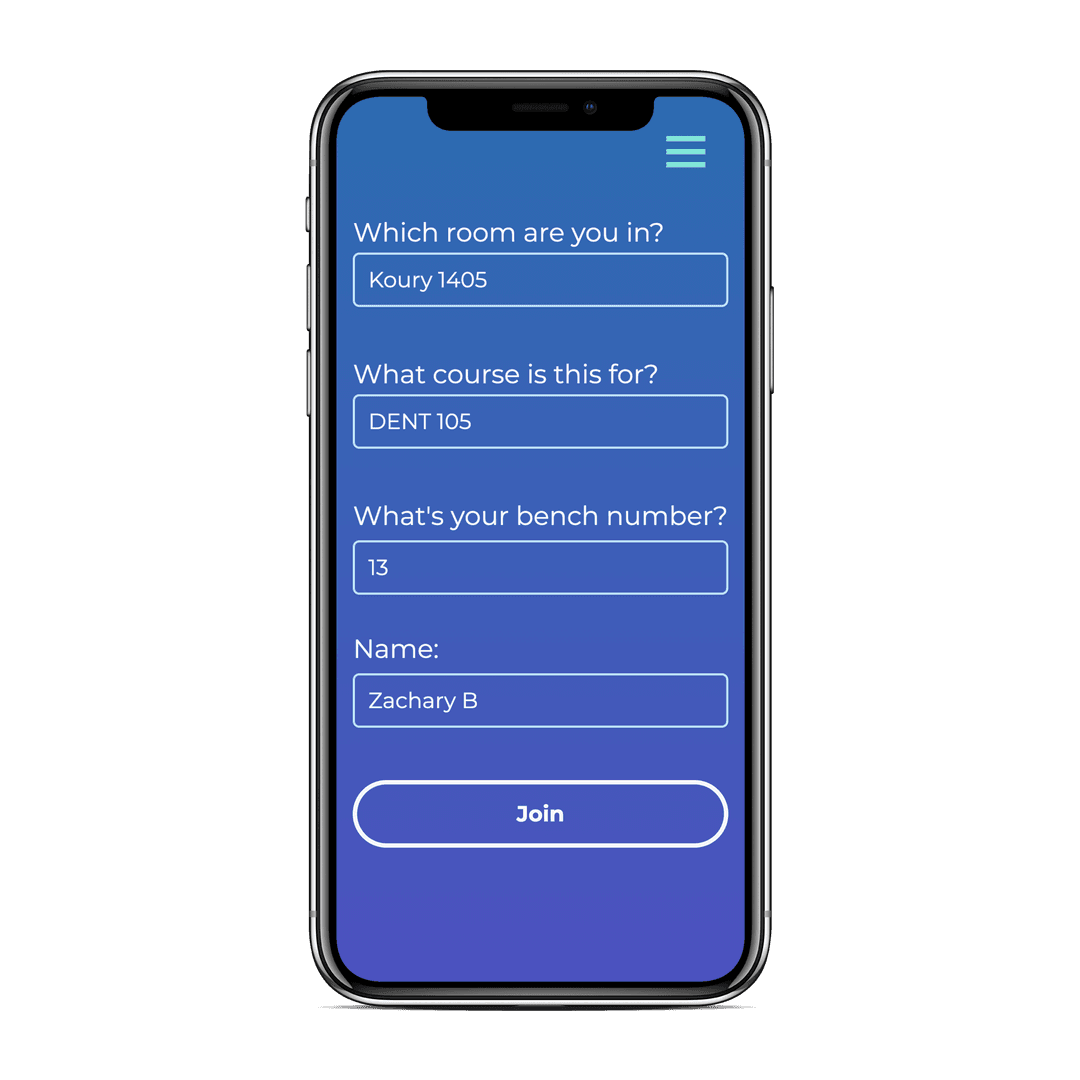 iPhone mockup with join queue page