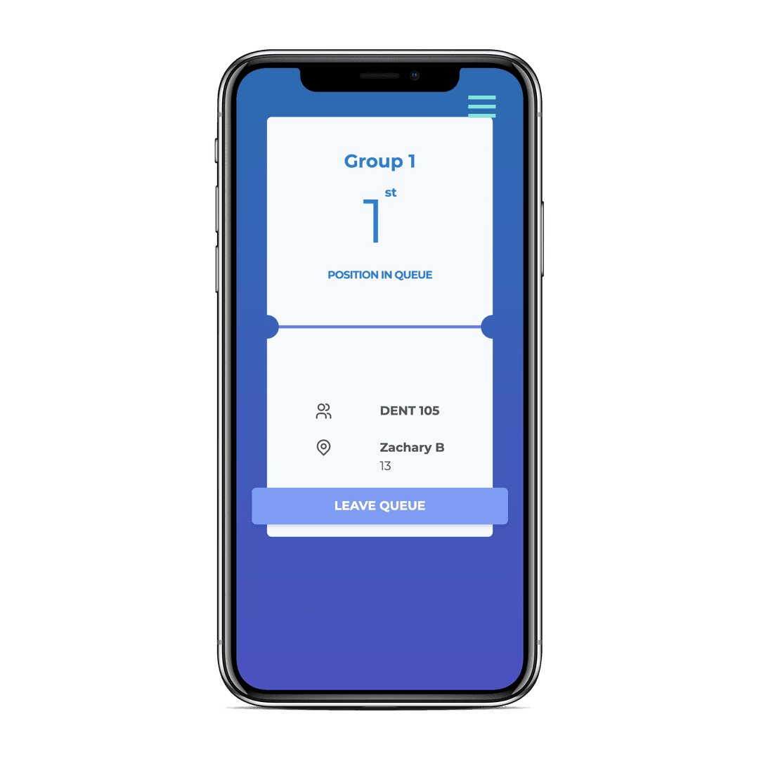 iPhone mockup with my queue page